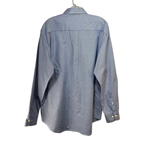Peter Millar Button Front Shirt Men's Large Blue White Check 100% Cotton L/S - Picture 2 of 3